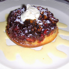 Cranberry Upside-Down Cake with Cognac Cream