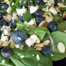 Greens With Blueberries, Feta and Almonds