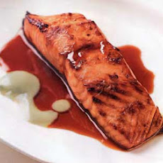 Salmon with Soy-Honey and Wasabi Sauces
