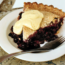 Blueberry Pie with Cornmeal Crust and Lemon Cream