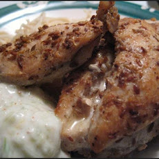 Spice-Crusted Chicken Breasts With Lemon-Cucumber Raita