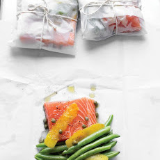 Salmon with Green Beans and Lemon Zest