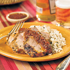 Chile-Rubbed Pork Tenderloin with Quick Mole Sauce