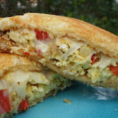 Scrambled Egg Sandwiches (With Onions and Red Peppers)