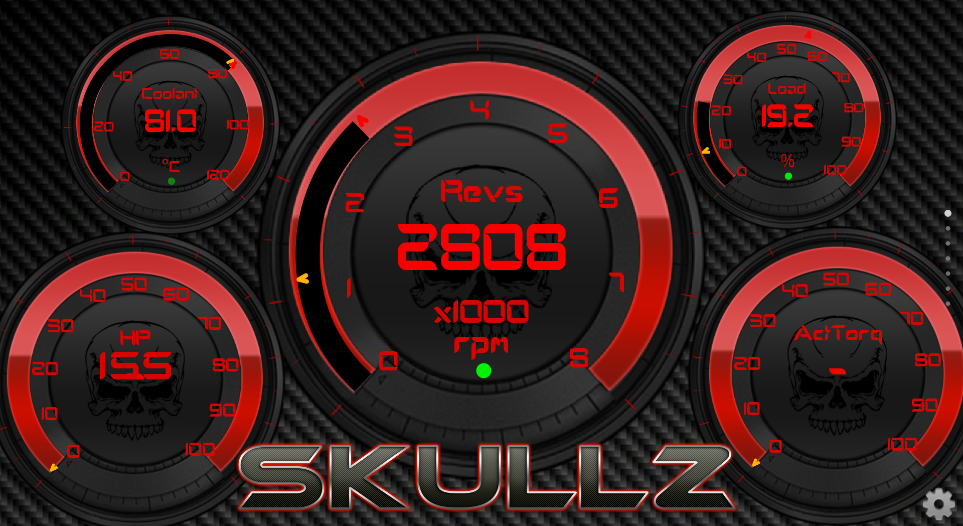 Android application SkullZ Torque Theme OBD 2 screenshort