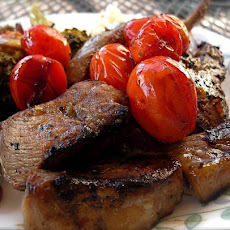Grilled Marinated Lamb Chops With Balsamic Cherry Tomatoes