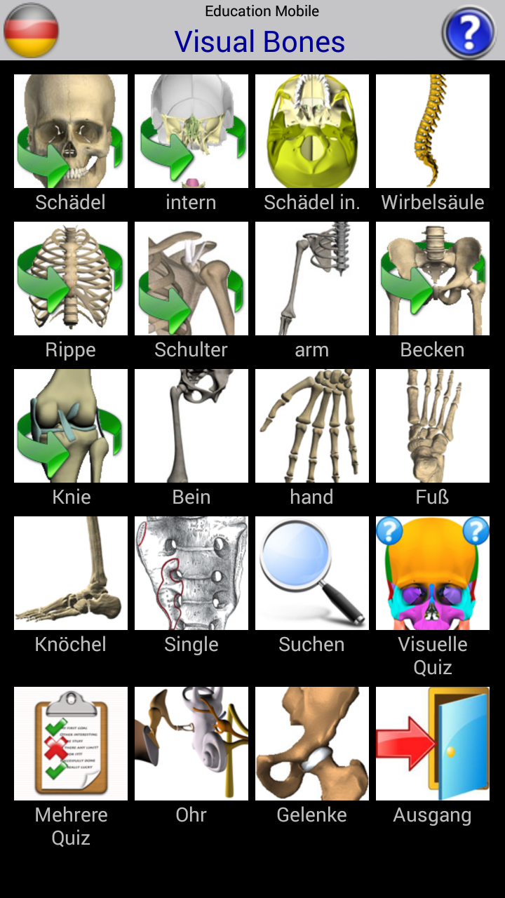 Android application Visual Bones screenshort