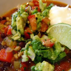 Quick Vegetarian Chili With Avocado Salsa