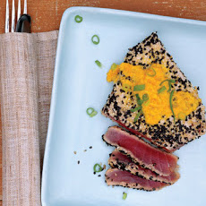 Sesame-Crusted Tuna with Carrot-Ginger Sauce