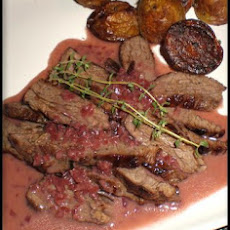 Bavette (Flap) Steak With Beurre Rouge & Roasted Potatoes