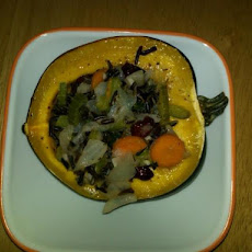 Acorn Squash Stuffed W/ Pears, Wild Rice, Walnuts