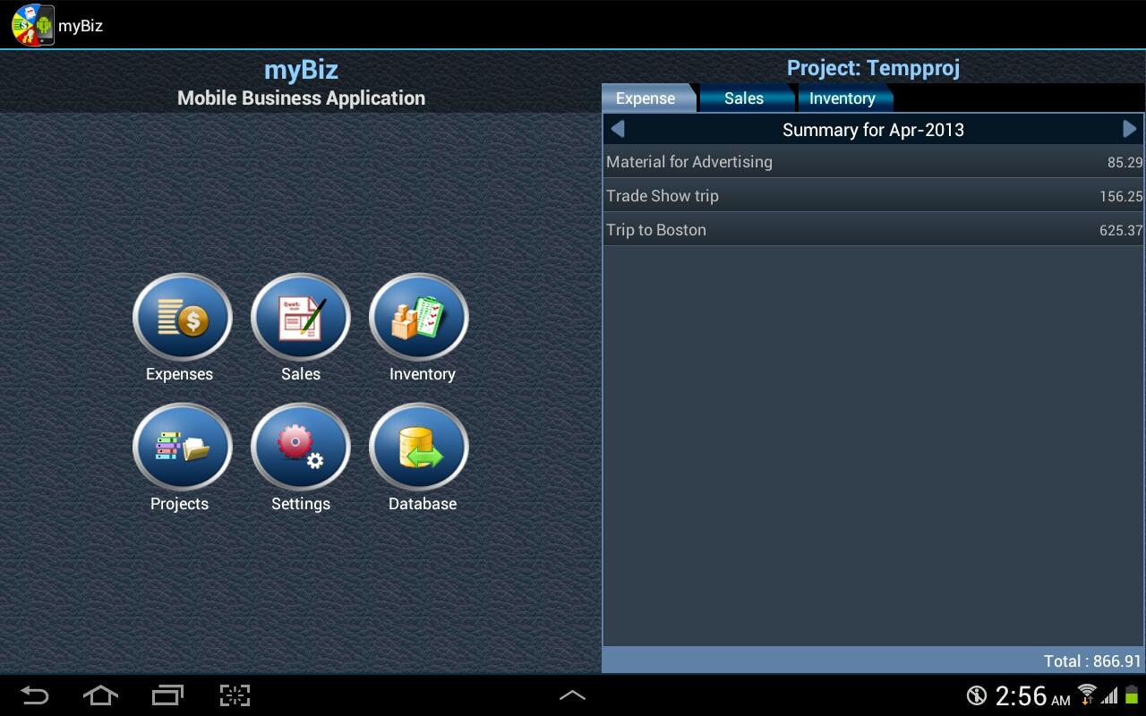 Android application myBiz Mobile Business Manager screenshort