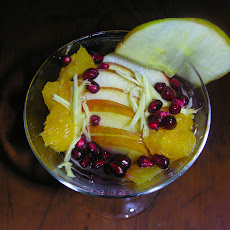 An apple-eldertini cocktail