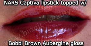 NARS Captiva lipstick and Bobbi Brown Aubergine gloss