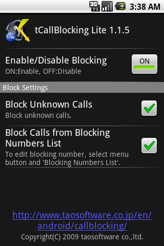 tCallBlocking Lite 日本語版