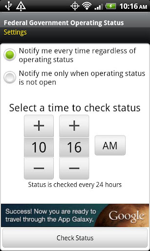 Federal Gov't Operating Status