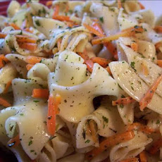 Noodles and Shredded Herbed Carrots
