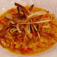 Red Lentil Dhal With Crisp Parsnips