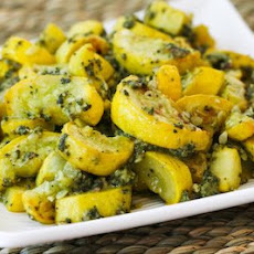 Roasted Yellow Summer Squash with Sage Pesto