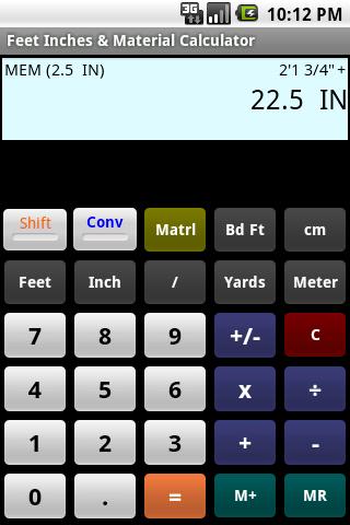 Feet Inch Material Calculator