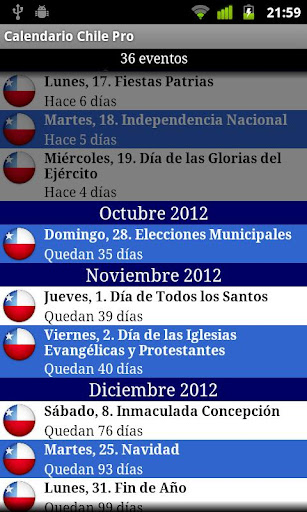 Calendario Chile PRO