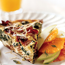 Frittata with Bacon, Fresh Ricotta, and Greens