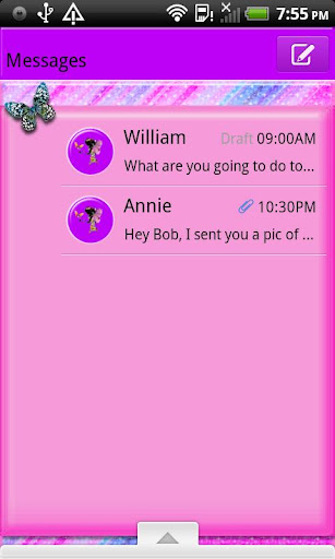 GO SMS THEME ButterflyFairy1