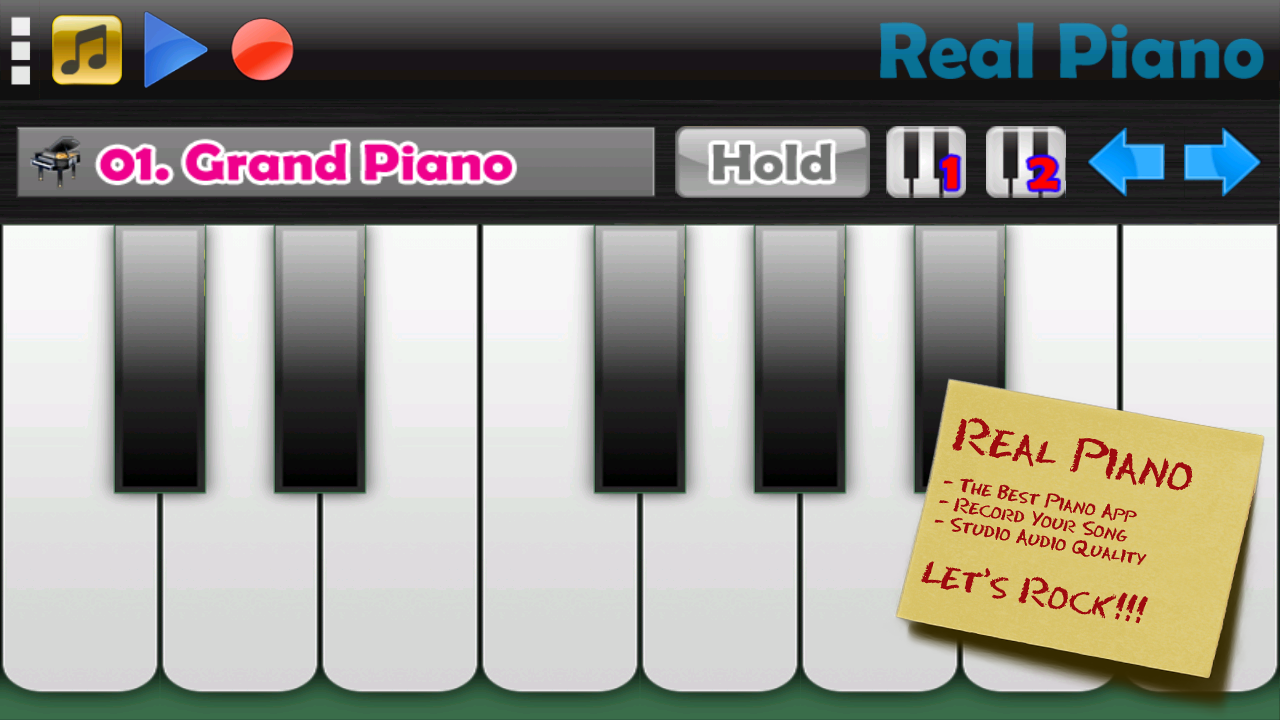 Android application Real Piano: electric keyboard screenshort
