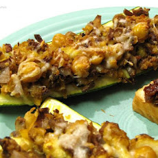 Zucchini With Chickpea and Mushroom Stuffing