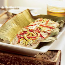 Salmon with Crab and Vegetables in a Foil Packet