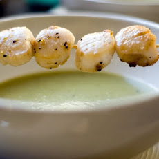 Cream of Watercress Soup with Pan-Seared Scallops