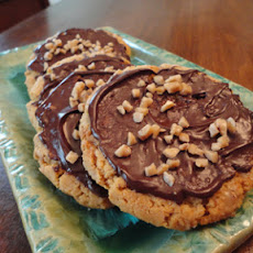 Peanut Butter Brickle Cookies with Chocolate Glaze