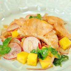 Crispy Fish Salad with Red Onion, Mango, and Soy-Lime Vinaigrette