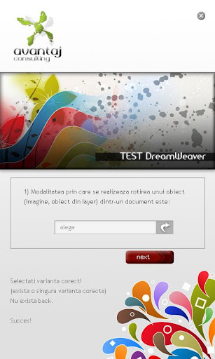 test web design avansat