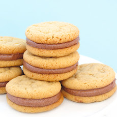 Peanut Butter Sandwich Cookies with Milk Chocolate Filling