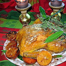 Gilded Saffron and Butter Basted Roast Turkey With Herb Garland