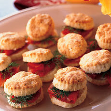 Goat Cheese and Black Pepper Biscuits with Smoked Salmon and Dill