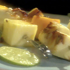 Fruit Kebabs on Sugar Cane Skewers with Lime Honey