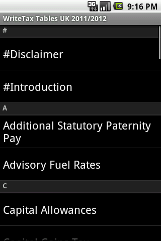 WriteTax Tax Tables 2011 12