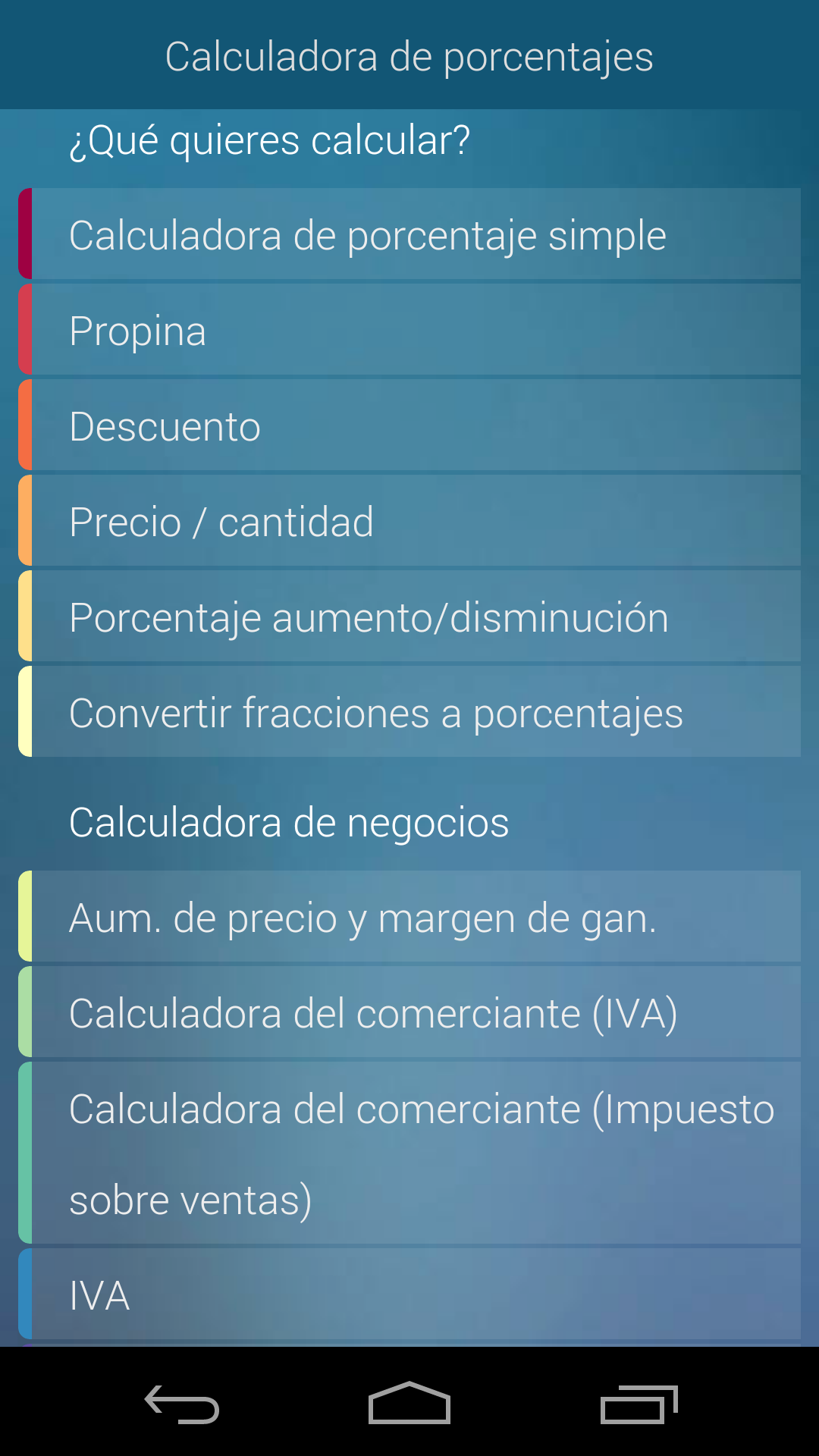 Android application Percentage Calculator screenshort