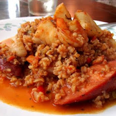 Cajun Jambalaya With Catfish, Scallops and Shrimp