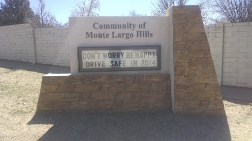 Community of Monte Largo hills sign