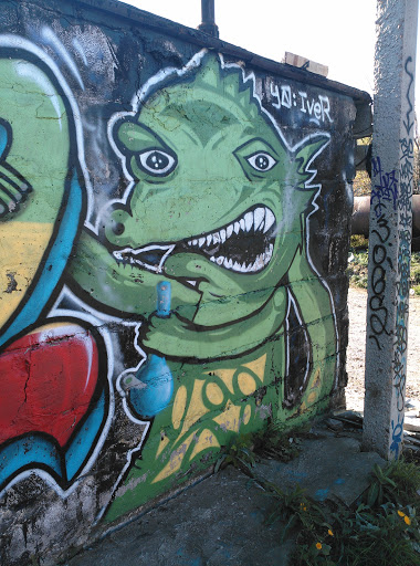 Графити крокодил-растаман