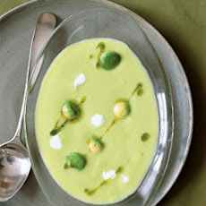Cold Avocado Corn Soup with Cilantro Oil