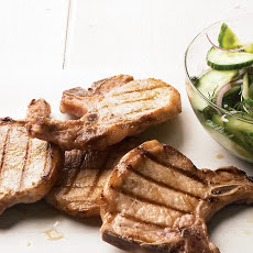 Grilled Pork Chops with Cucumber-Dill Salad
