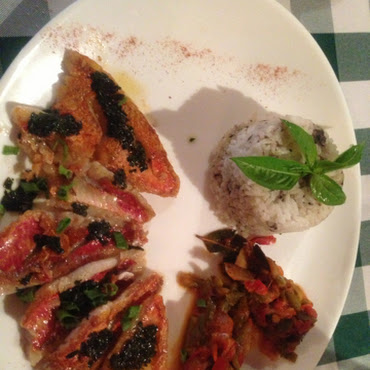 Filet de rouget avec son riz à la tapenade