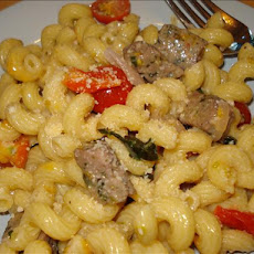 Chicken Sausage Pasta With Basil and Wine