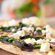 Arugula, Caramelized Onion and Goat Cheese Pizza