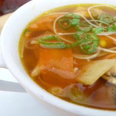 Hot and Sour Vegetable Rice Noodle Soup