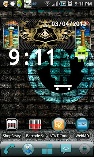 Masonic Pillars Clock Widget